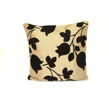 Flower Vine Oversized Decorative Throw Pillow Linen Cushion 20X20Inch REVERSIBLE -