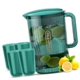 thumbnail image 4 of Water Pitcher 74.4oz, Large Capacity 4 Matching Cups, Transparent, Portable, Safe,AS Black, Green, Kettle 2200ml, Cups 400ml, for Daily Use or Parties, 4 of 6