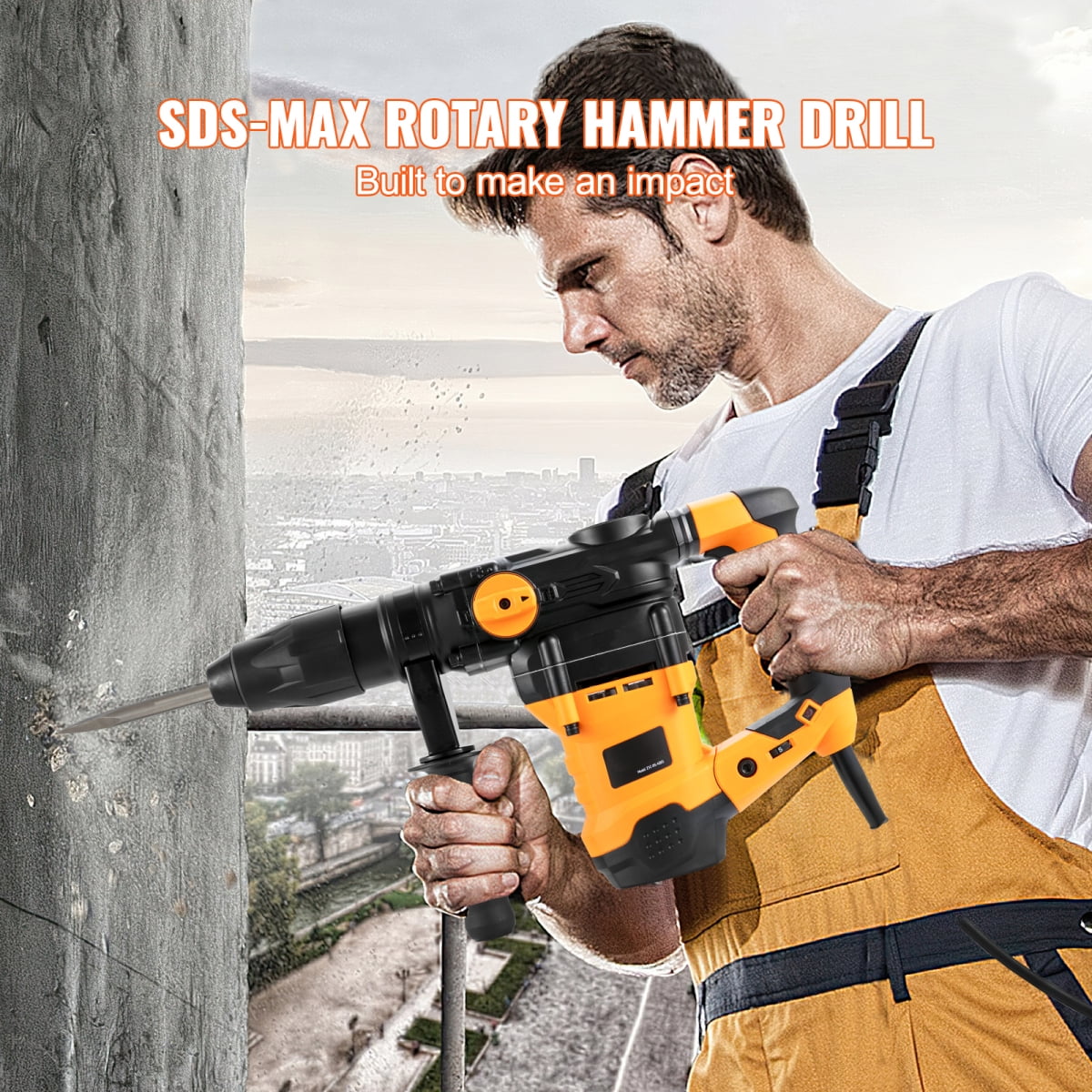 1-9/16" SDS-MAX Corded Rotary Hammer Drill, 3 Modes, Yellow, 13Amp YXY