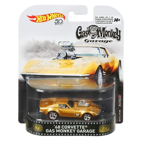 Corvette Earring - 2018 Hot Wheels 50th Anniversary 1/64 Retro Entertainment Gas Monkey Garage '68 Corvette Diecast Car