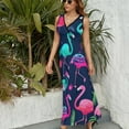 thumbnail image 3 of Flamingo Pattern Sleeveless Dress Female Clothing Dress Women Summer 2025 Dress, 3 of 7