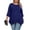 02 Royal Blue, variant on Gleelist Plus Size Tops For Womens Ruffled Hem Crew Neck T-Shirts Casual Flowy Blouses 3/4 Ruffle Sleeve XL-5XL