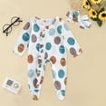 thumbnail image 2 of Child Baby Bodysuit Toddler Girls Spring Long Sleeve Jumpsuit Dot Print Ruffles Outwear For Babys Clothes With Headbands Child Girls Cotton Bodysuits Soft Dailywear, 2 of 3
