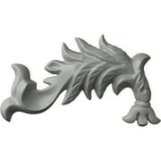 Ekena Millwork 3 7/8"W x 6 3/4"H x 3/4"P Needham Flowing Leaves Onlay, Right