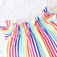thumbnail image 6 of Toddler Baby Girls Summer Ruffle Sleeve Dress Rainbow Striped Dresses 4T (Stripe-268), 6 of 6