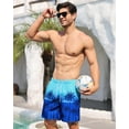 thumbnail image 5 of Men's Swim Trunks Board Shorts Mens Bathing Suit Beach Shorts Quick Dry Swimwear Swimsuit with Compression Liner Men 2 in 1 Swim Trunks Men 7 Inch with Zipper Pock (Coconut Tree), 5 of 6