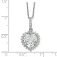 thumbnail image 2 of 14mm 925 Sterling Silver Cubic Zirconia With 100 Facet Love Heart Center Necklace 18.5 Inch Pendant Necklace for Women, 2 of 2