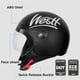 thumbnail image 2 of Casco de moto Westt Classic 3/4 de cara abierta aprobado por el DOT, 2 of 6