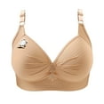 thumbnail image 6 of SMihono Cute Ghost Printed Bras for Women Sexy V Neck No Underwire Full Coverage and Lift Bra Large Breasts Comfortable Daily Wear Bras Beige XL, 6 of 8