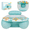 Green, variant on RoamReady Baby Inflatable Seat with Cover for Babies 3-36 Months, Portable Baby Chair Sit Me Up Floor Seat with Detachable Activity Sensory Tray, Baby Seats for Sitting Up, Unicorn
