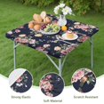 thumbnail image 2 of Wrinkle-Free Square Tablecloth with Floral Pattern, Elastic Fit Waterproof Polyester Fabric, 34x34 Inch, 2 of 4