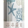 thumbnail image 6 of Summer Ocean Life Sheer Curtains 54 Inch Long 2 Panels, Marine Starfish Coral Line Art Light Filtering Rod Pocket Curtains, Sheer Voile Drapes for Living Room Bedroom, 52"x54", 6 of 8