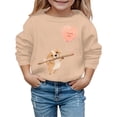 thumbnail image 1 of PMVFHDE Chandails en Molleton à Col Rond Fille Automne et Hiver Saint-Valentin Imprimé Chiot à Capuche pour Enfants Kaki, 2-3 Ans, 1 of 4