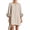 Beige #023, variant on Floral Button-Down Mini Dress with Striking Floral Cuffs Loose Fit Dress, M
