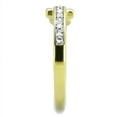 thumbnail image 4 of Womens Gold Rings Two-Tone IP Gold (Ion Plating) 316L Stainless Steel Ring with Top Grade Crystal in Clear TK2164, 4 of 4