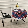 thumbnail image 7 of Dreamtimes Plaid Round Tablecloth 60", Waterproof Tablecloth Stain Resistant and Wrinkle Decorative Patio Table Cloths for Kitchen Dinning Room Party Home Garden Picnic, 7 of 7