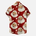 thumbnail image 4 of Men's Christmas Button-Down Shirts,Mens Casual Button Down Short Sleeve Hawaiian Shirt Christmas Santa Claus Printed Holiday Party Aloha Shirts, 4 of 5
