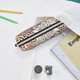 thumbnail image 6 of Cauagu Leopard Brown Print Leather Pencil Pen Case - Stationery Bag Portable Stationery Bag Big Capacity Pencil Pouch Cosmetic Organizer Bag for Men & Women, 6 of 7