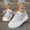 Silver, variant on YOUYEDIAN Platform Shoes for Women Fashion Deco Comfy Casual Round Toe Flats Versatile Lace-up Walking Shoes