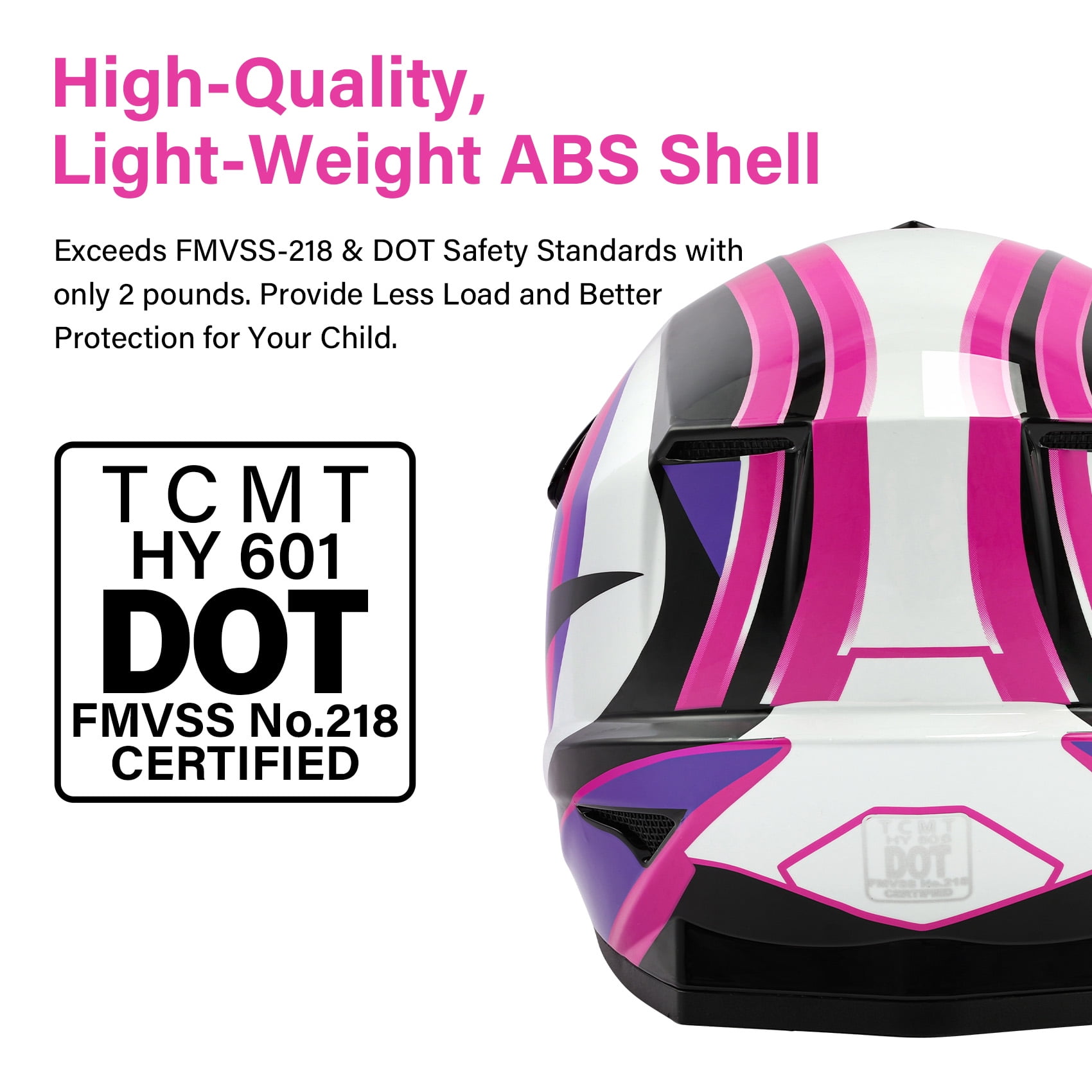 TCMT DOT Dirt Bike Helmet for Kids with Goggles & Gloves, for Motocross Offroad Street Motorcycle, Youth S Size, Rose Red