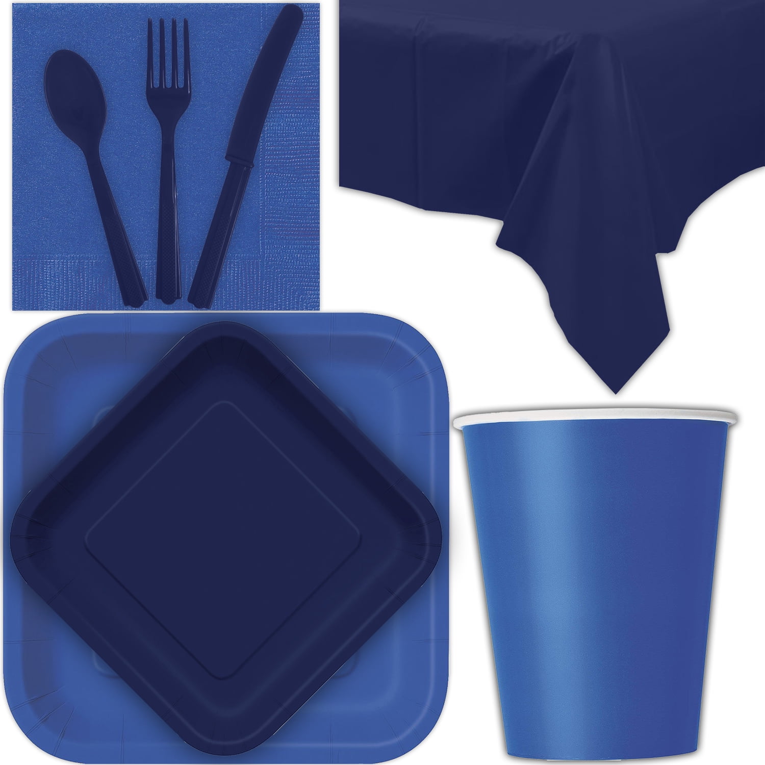 navy paper plates and napkins