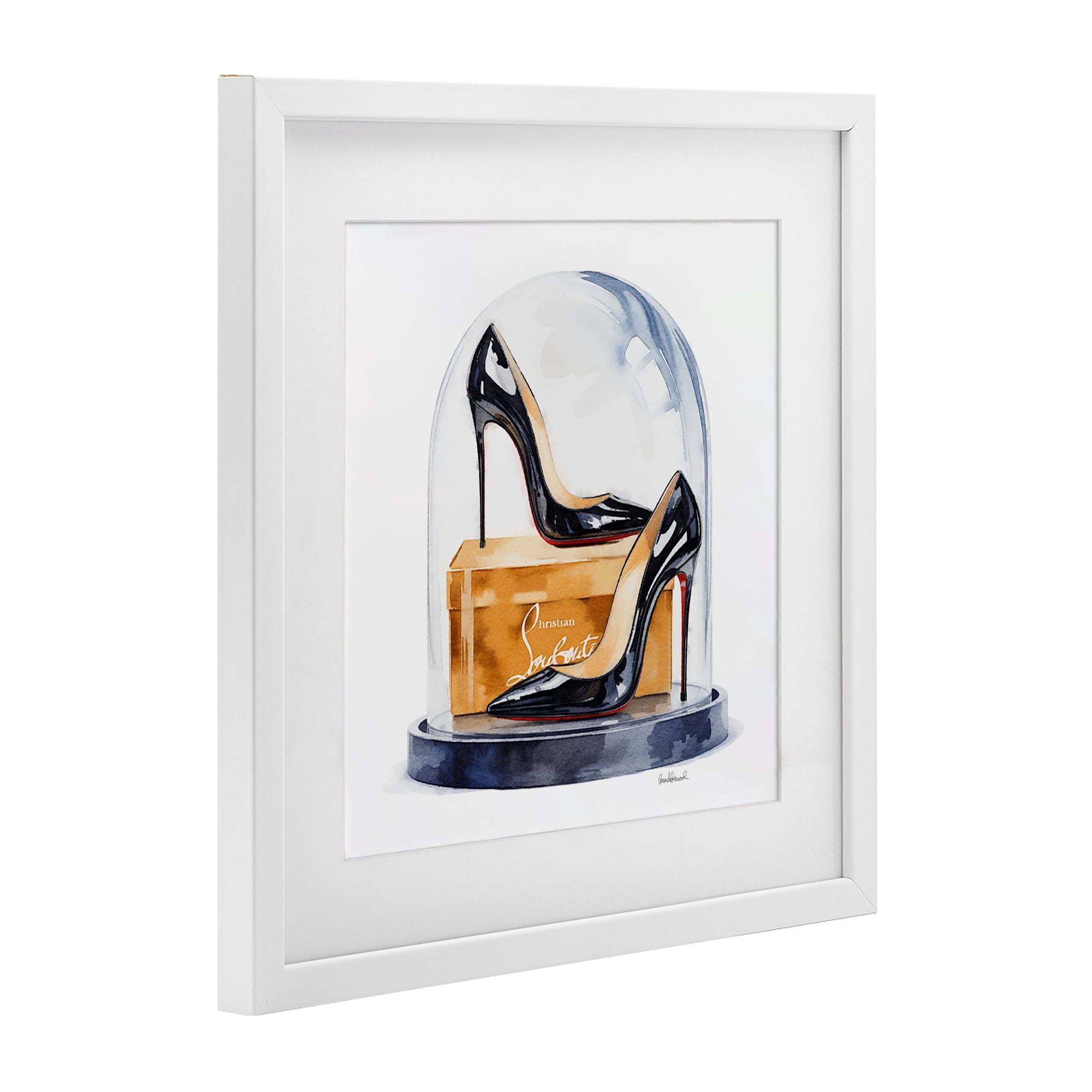 Stupell Industries Black High Heels Dome White Framed Print Under Glass, design by Amanda Greenwood