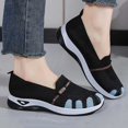 thumbnail image 6 of Gpaecead Women's Knit Mesh Walking Shoes Soft Sole Breathable Non Slip Comfortable Slip On Flats For Summer Daily Black, 6 of 8