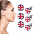 thumbnail image 2 of Pendientes Union Jack, pendiente con bandera del Reino Unido para mujer, pendientes redondos de aleación con bandera británica, suministros para fiestas, accesorios para fotomatón, 2 of 8