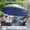thumbnail image 4 of Alpha Joy 15ft Double-Sided Large Patio Umbrella with Base Included, Crank Handle, Navy Blue, 4 of 7