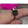 thumbnail image 5 of 1.25 carat Classic Princess Cut Black Diamond Moissanite Solitaire Engagement Ring on 10k White Gold, 5 of 5