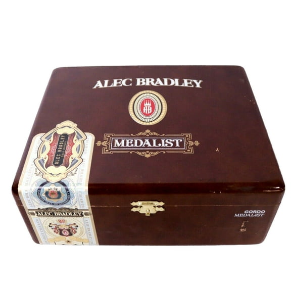 Alec Bradley Churchill Medalist Empty Wood Cigar Box 8" x 6.75" x 3.25"