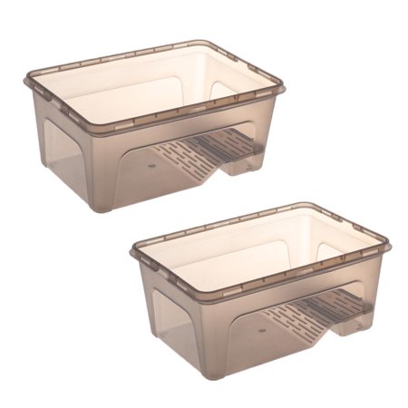 2Pcs Reptiles Amphibians Tank Vivarium Tank Breeding Box Black