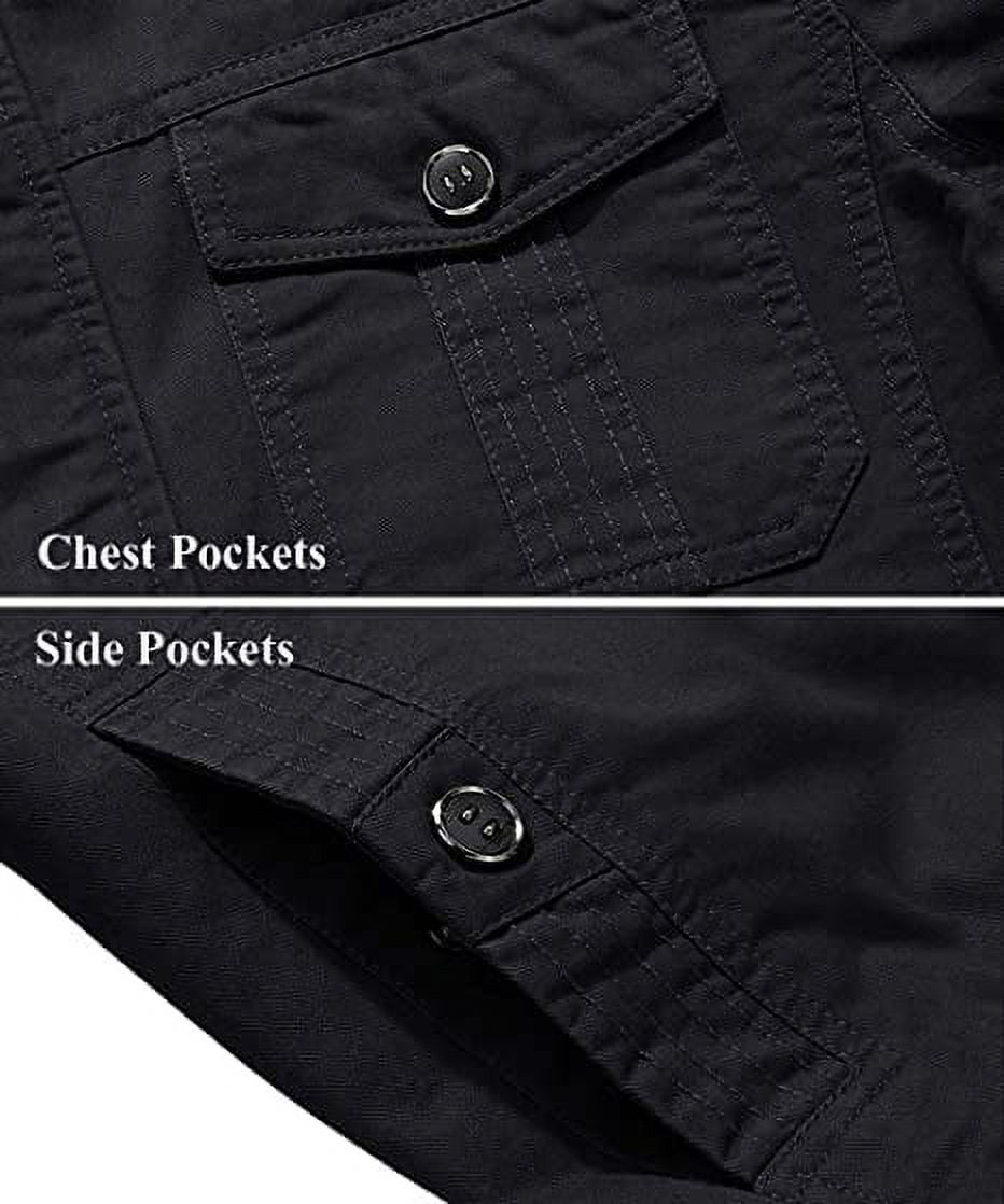 West Louis Multi-Pockets Stand Collar Military Jacket Blue / S | Male