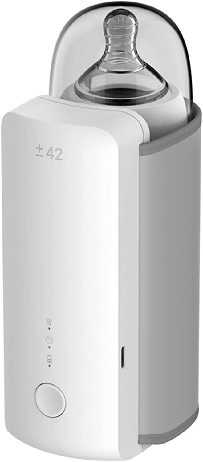 Portable Bottle Warmer, USB Travel Bottle Warmer, 42° Thermostat Wireless LED Display, Cordless