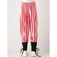 thumbnail image 3 of CHICTRY Kids Boys Medieval Renaissance Pirate Cosplay Costume Ankle Banded Lace-up Tapered Pants Red Stripes 2-4, 3 of 7