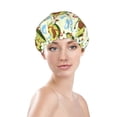 thumbnail image 3 of Kdxio Avocado Doing Sport Print Shower Cap for Women,Elastic and Reusable,Double Waterproof Layers Bathing Hat, 3 of 9