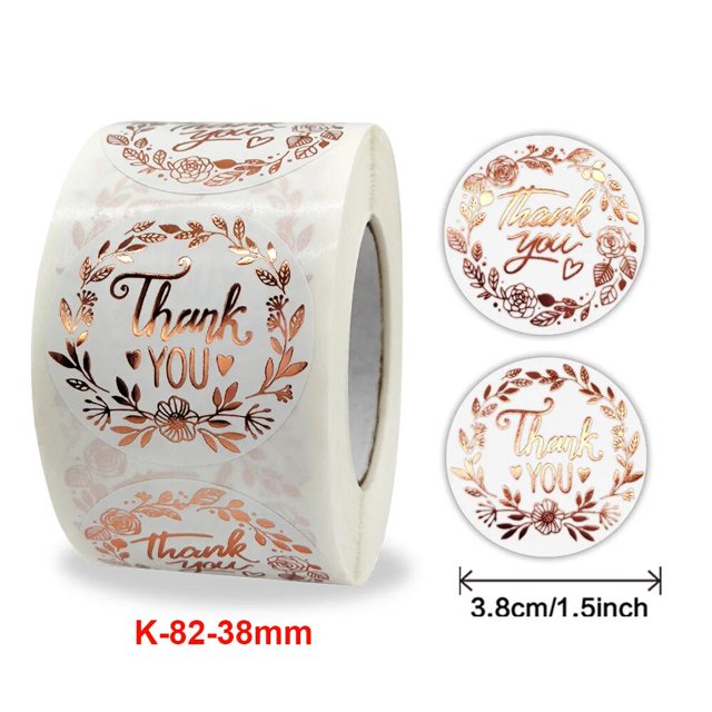 Pegatinas de sellado láser redondas, 100-500 piezas, 1,5 pulgadas/3,8 cm, regalo de agradecimiento en inglés, etiqueta impermeable para boda y vacaciones