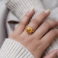 thumbnail image 2 of Citrine Ring Silver Gold Engagement Wedding Gift Citrine Floral Ring Birthstone Ring Wedding Gift, 2 of 3
