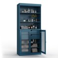 thumbnail image 4 of 100% Solid Wood 32" Bathroom Cabinet with Frosted Glass Doors, 2-Drawers and Adjustable Shelves, 4 of 6