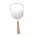 thumbnail image 4 of ORDDIART 1Pc Elliptical Handheld Makeup Mirror Portable High Definition Solid Wood Handle White 11.8X4.9X0.9In, 4 of 6
