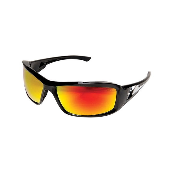 Edge Eyewear Brazeau Mirror Safety Glasses Red Lens Black Frame 1 pk