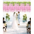thumbnail image 4 of LShunze Wisteria Artificial Flowers Garland, 5 Forks Wisteria Hanging Flowers, Silk Flower Garland Decorations for Home Garden Outdoor Ceremony Wedding Arch Decoration, 4 of 8