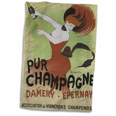3dRose Vintage Pur Champagne French Advertising Poster - Towel, 15 by (Best Vintage Champagne Under $200)