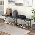 thumbnail image 4 of Gymax 2PCS 6 ft Plastic Folding Bench w/ 1320 LBS Capacity Handle & Lock For Outdoor Gray, 4 of 9