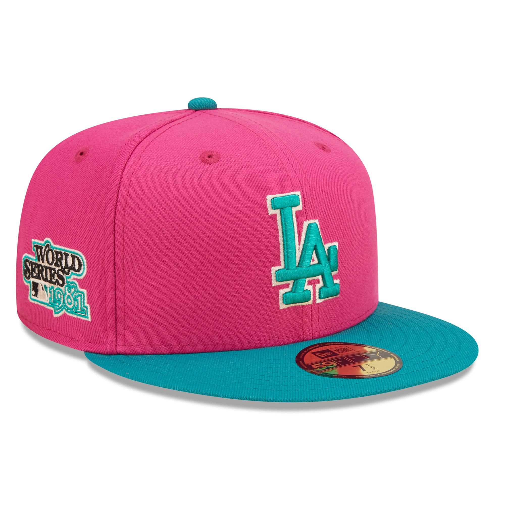 Men's New Era Pink/Green Los Angeles Dodgers Cooperstown Collection