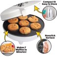 thumbnail image 2 of Mini Emojis Waffle Maker - Create 7 Adorable Emoji Waffles or Pancakes with Electric Non Stick Waffler Iron - Featuring a Kiss Face, Heart Eyes, Smile Expressions & More - Fun for Kids, 2 of 8