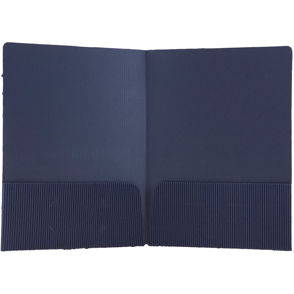 JAM Corrugated Fluted Folders, Navy Blue, 6/Pack