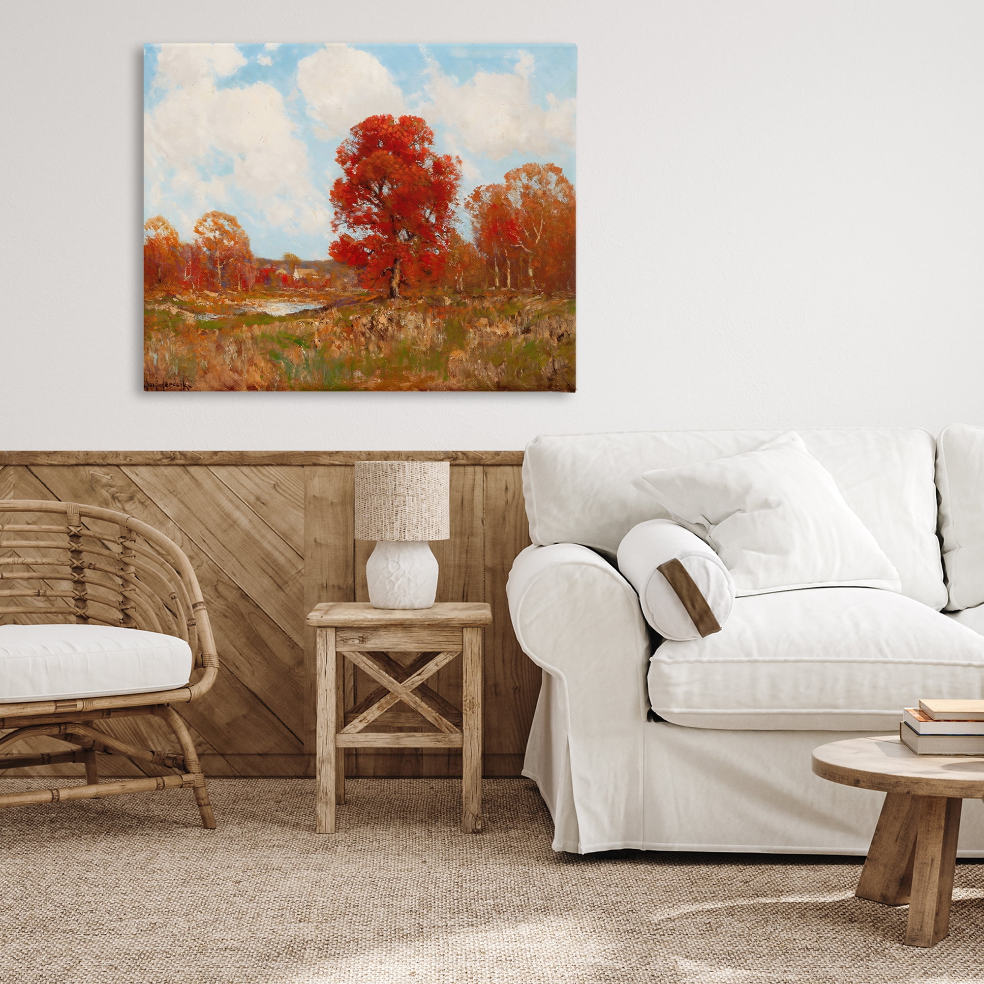 Fall Landscape with Red Foliage Canvas Wall Art, design by Arlington Prints