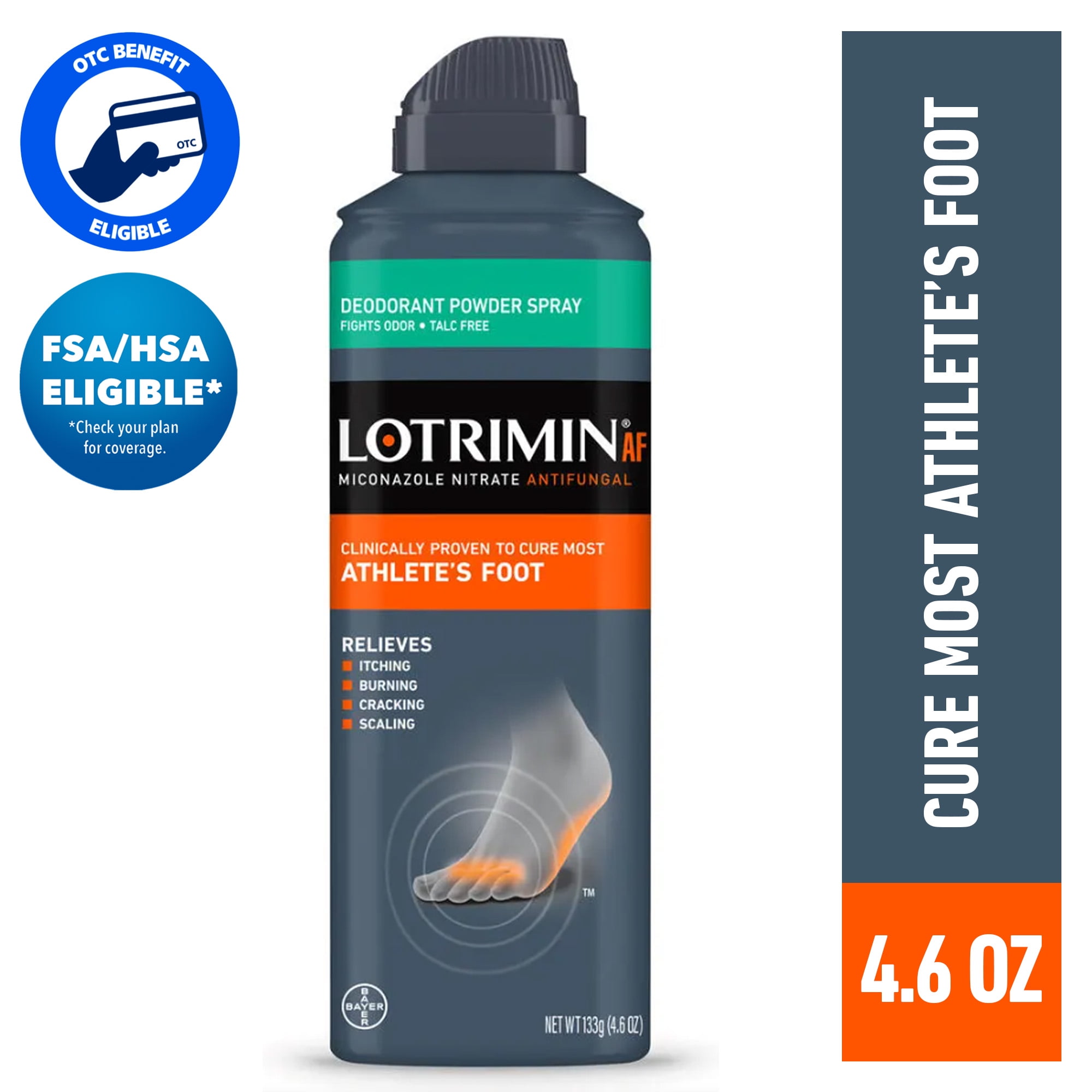 (3 pack) Lotrimin AF Athlete's Foot Deodorant Powder Spray, 4.6 Ounce Spray Can