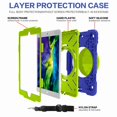 thumbnail image 6 of iPad 7th Generation Case 2019 with Hand Strap, Dteck 8th Generation iPad case with Kickstand Shoulder Strap Three Layer Silicone Cover for iPad 10.2 Inch 2019 2020 Releases, Navyblue+Grass Blue, 6 of 8